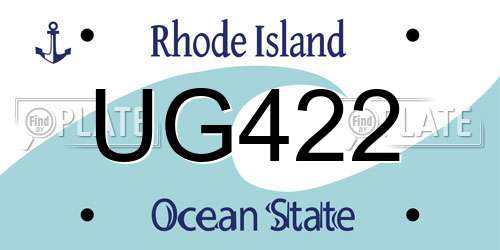 UG422 Rhode Island License Plate