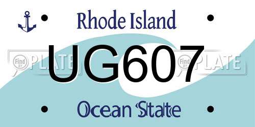 UG607 Rhode Island License Plate