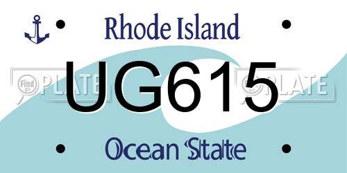 UG615 Rhode Island License Plate