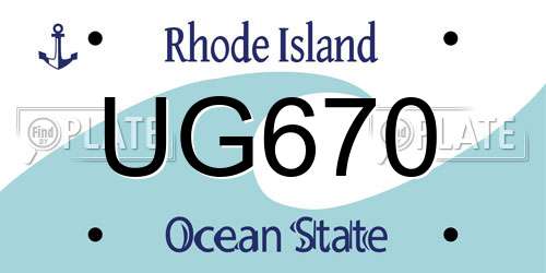UG670 Rhode Island License Plate