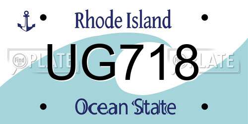 UG718 Rhode Island License Plate
