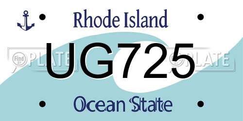 UG725 Rhode Island License Plate