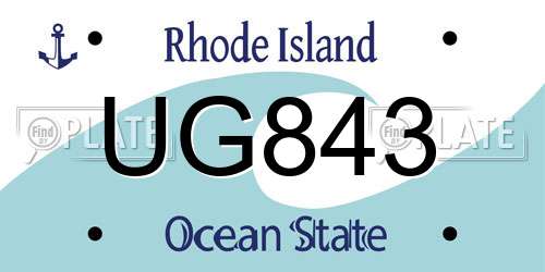 UG843 Rhode Island License Plate