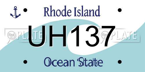 UH137 Rhode Island License Plate