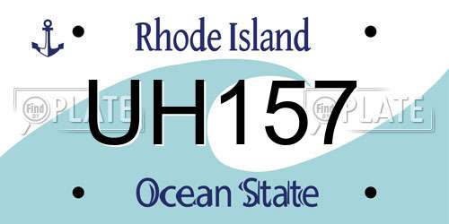 UH157 Rhode Island License Plate