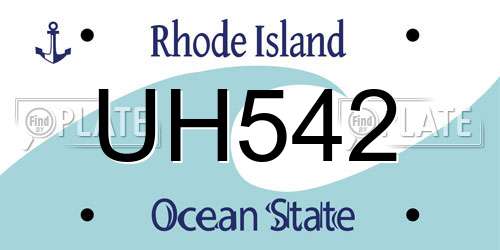 UH542 Rhode Island License Plate