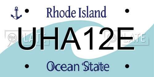 UHA12E Rhode Island License Plate
