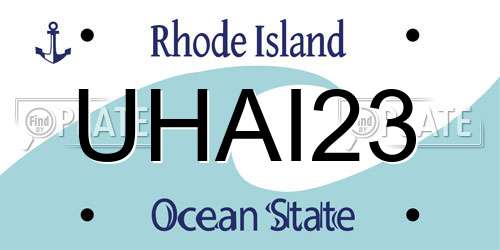 UHAI23 Rhode Island License Plate