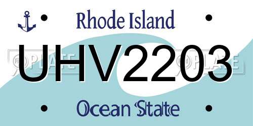 UHV2203 Rhode Island License Plate