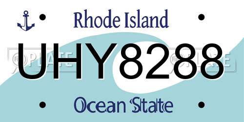 UHY8288 Rhode Island License Plate
