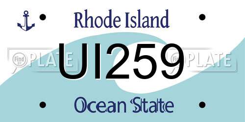 UI259 Rhode Island License Plate