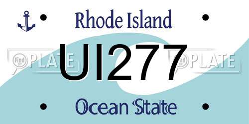 UI277 Rhode Island License Plate