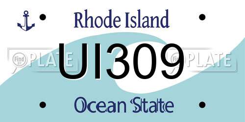 UI309 Rhode Island License Plate