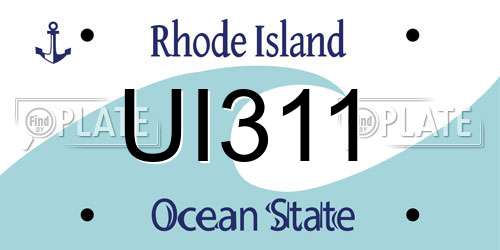 UI311 Rhode Island License Plate