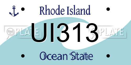 UI313 Rhode Island License Plate