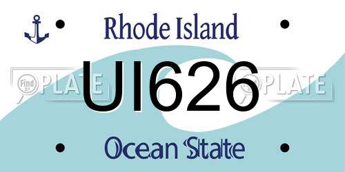 UI626 Rhode Island License Plate