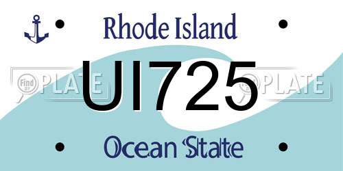 UI725 Rhode Island License Plate