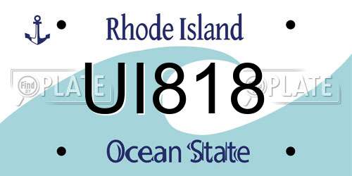 UI818 Rhode Island License Plate