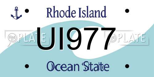 UI977 Rhode Island License Plate