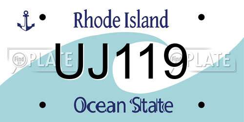 UJ119 Rhode Island License Plate