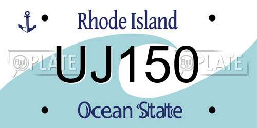 UJ150 Rhode Island License Plate
