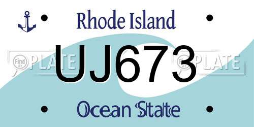 UJ673 Rhode Island License Plate