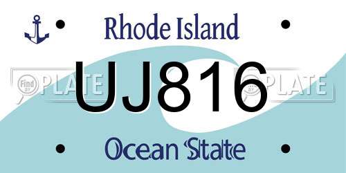 UJ816 Rhode Island License Plate