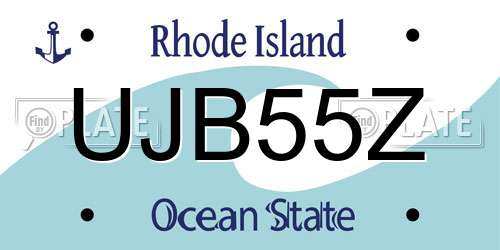 UJB55Z Rhode Island License Plate