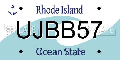 UJBB57 Rhode Island License Plate