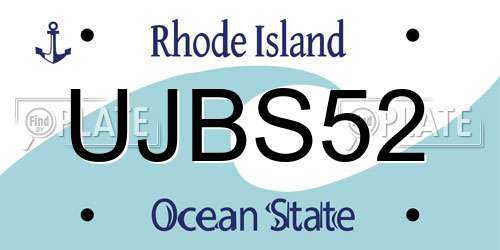 UJBS52 Rhode Island License Plate