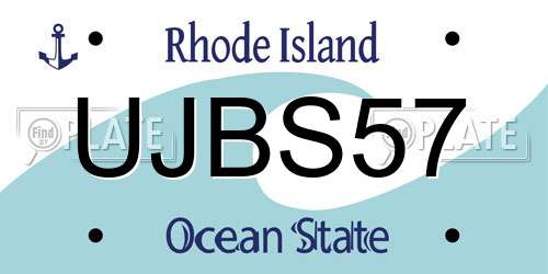 UJBS57 Rhode Island License Plate