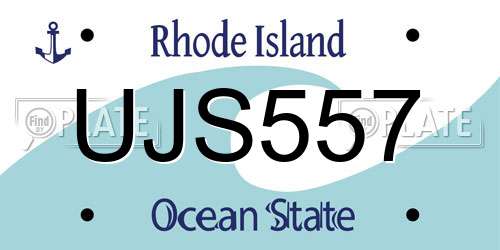 UJS557 Rhode Island License Plate