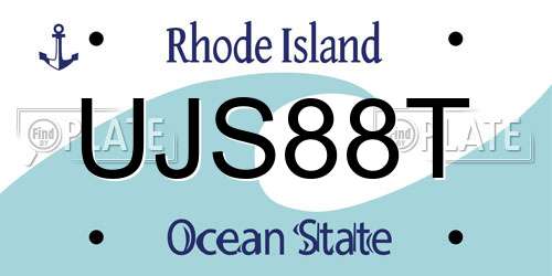 UJS88T Rhode Island License Plate