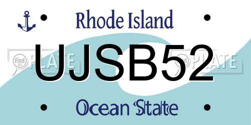 UJSB52 Rhode Island License Plate