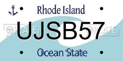 UJSB57 Rhode Island License Plate