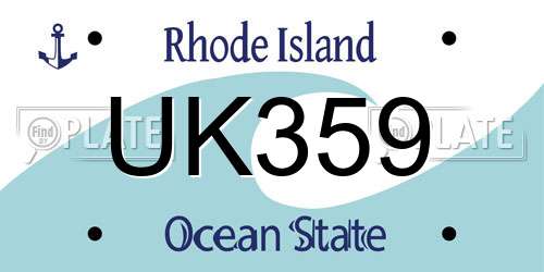 UK359 Rhode Island License Plate
