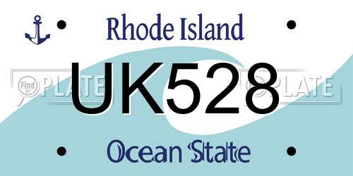 UK528 Rhode Island License Plate