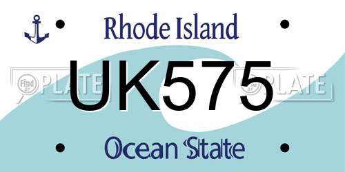 UK575 Rhode Island License Plate