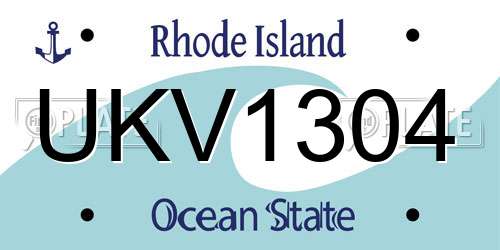 UKV1304 Rhode Island License Plate
