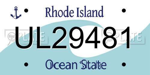 UL29481 Rhode Island License Plate