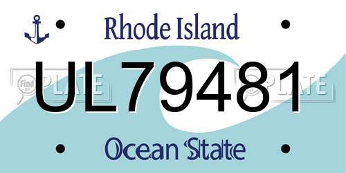 UL79481 Rhode Island License Plate