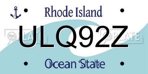 ULQ92Z Rhode Island License Plate