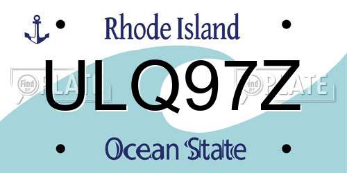ULQ97Z Rhode Island License Plate