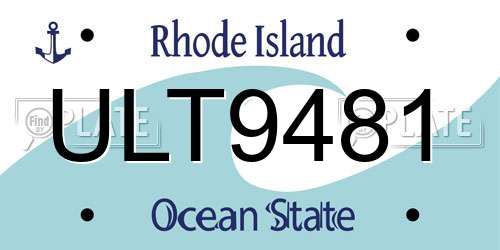 ULT9481 Rhode Island License Plate