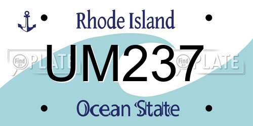 UM237 Rhode Island License Plate