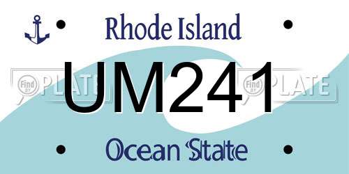 UM241 Rhode Island License Plate