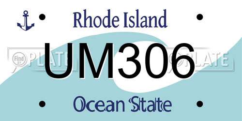 UM306 Rhode Island License Plate