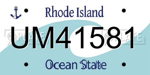 UM41581 Rhode Island License Plate
