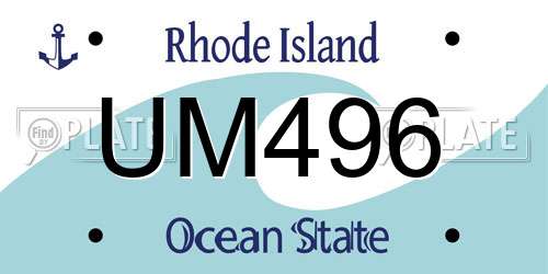 UM496 Rhode Island License Plate