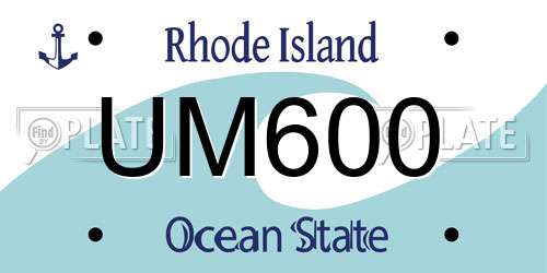 UM600 Rhode Island License Plate